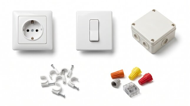Electrical Installation Accessories with Wall Socket Switch and Connectors