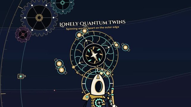 Educational animation explaining quantum entanglement and emergent spacetime concepts showing lonely quantum twins forming secret tunnel shortcuts through spooky sync lock mechanisms