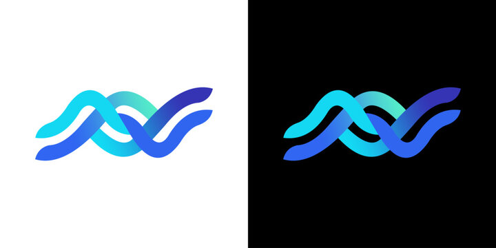 Abstract Corporate Logo featuring Flowing Intertwined Shapes with a Smooth Blue and Purple Gradient, Embodying Connectivity, Innovation, and Digital Elegance for Modern Businesses
