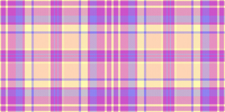 Shop tartan pattern seamless, nyc check plaid texture. Twill fabric vector background textile in magenta and indigo colors.