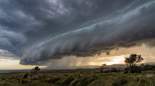 Approaching giant roll cloud