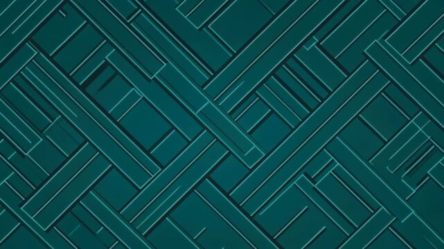 Teal Geometric Pattern: An abstract design featuring interlocking geometric shapes in various shades of teal, creating a sophisticated and modern background.