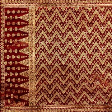 Palembang songket gold thread pattern, Indonesian textile texture