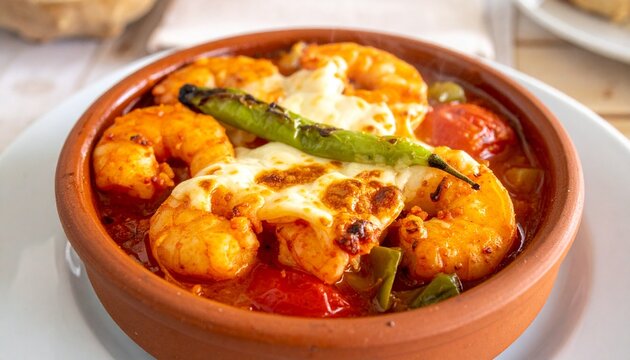 Turkish Karides G&uuml;ve&ccedil; Baked Shrimp Casserole