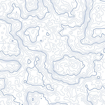 Blue topographic contour lines, nautical chart style, transparent background