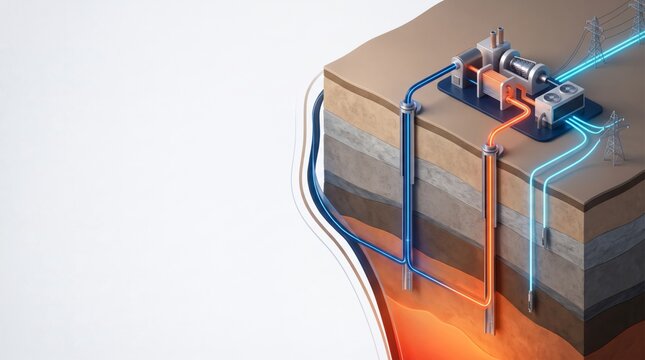 underground geothermal power generation system piping diagram