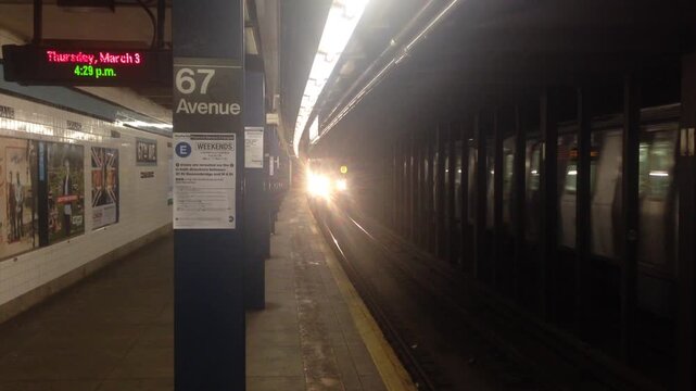 67 Avenue subway station in the New York city