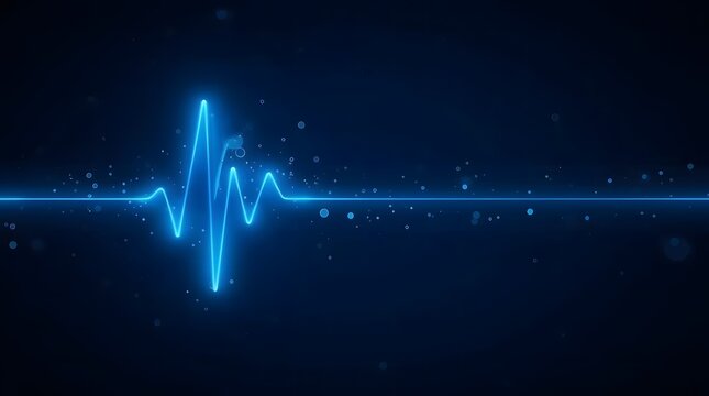 Elegant Abstract Heartbeat Composition in Navy Tones