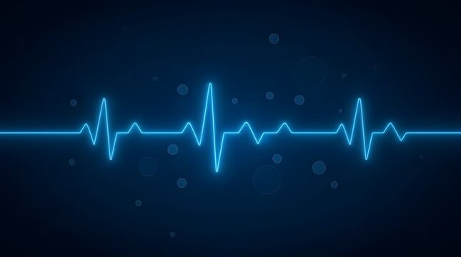 Healthcare Awareness Design Featuring Blue ECG Wave