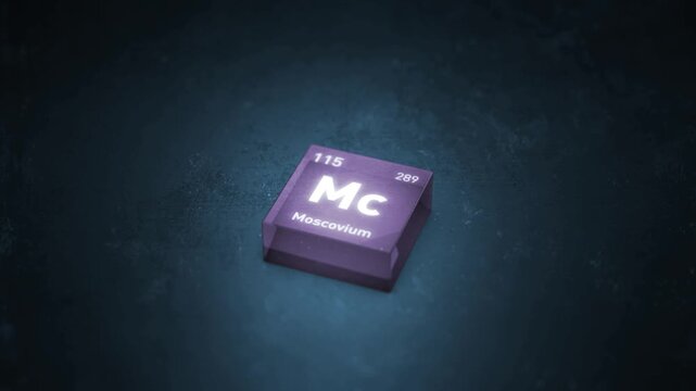 Chemical Element Moscovium Mc Animation. Periodic Table Series.