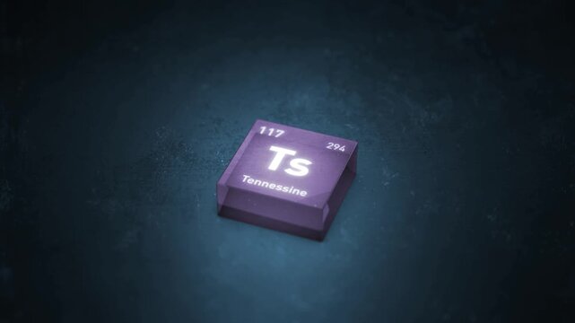 Chemical Element Tennessine Ts Animation. Periodic Table Series.