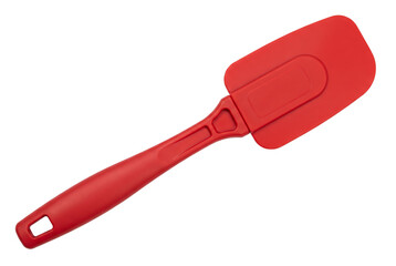 Obraz premium Red Silicone Spatula Kitchen Utensil for Baking and Mixing