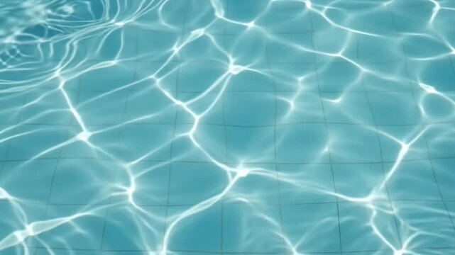 Water caustic light patterns shimmering in pool 4K