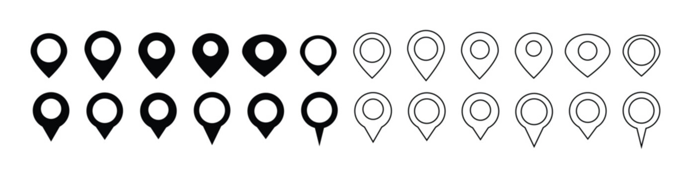 Simple location pin icon set. Location map icon vector. location Icon clip art. vector illustration