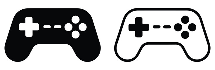 Game Controller Icon Vector featuring Gamepad, Joypad and Joystick Symbols for Video Games, Console Gaming, Interactive Entertainment and Digital Interface Design © CDFSA