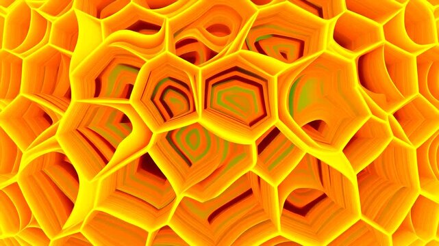 Abstract Honeycomb Pattern, Golden Yellow Hexagons, Organic Texture Background