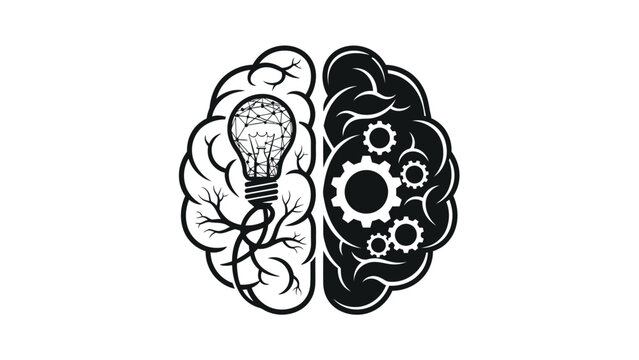 Creative and Analytical Brain Concept Icon