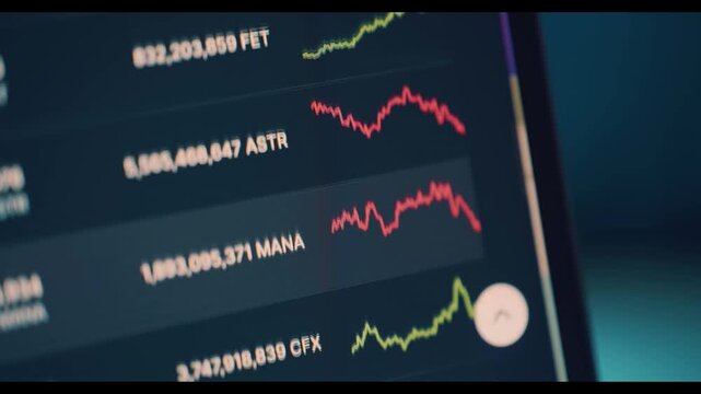 Cryptocurrency market price chart showing live digital asset trading