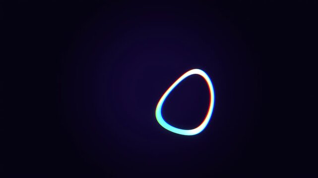 Abstract glowing ovular shapes with iridescent light on dark background