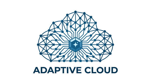 Adaptive cloud computing network architecture logo.