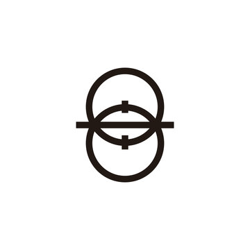 simple number 8 linked circles geometric target symbol logo vector
