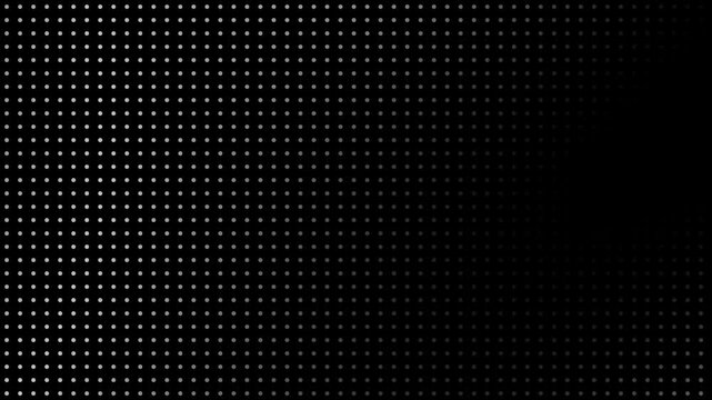  Animated abstract dark dots seamless lopping background. Animated abstract technology random dots and grid 4K on black background. Animated halftone dot grid of white dots, 