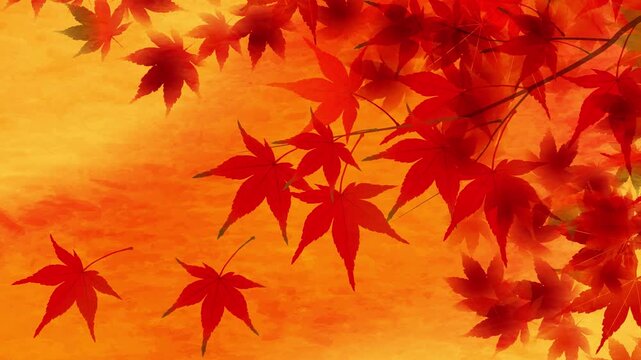 Vibrant Red Maple Leaves in Autumn 4K
