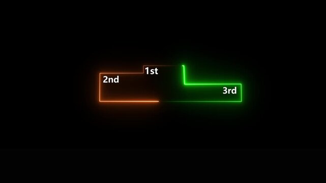 Neon Glowing Podium Ranking Background with Golden And Green Light Steps 1st 2nd 3rd Futuristic Minimal Design.