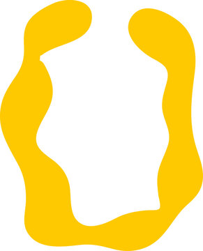 Abstract Organic Shape Collection 258 - Yellow Irregular Wavy Ring Shape Vector