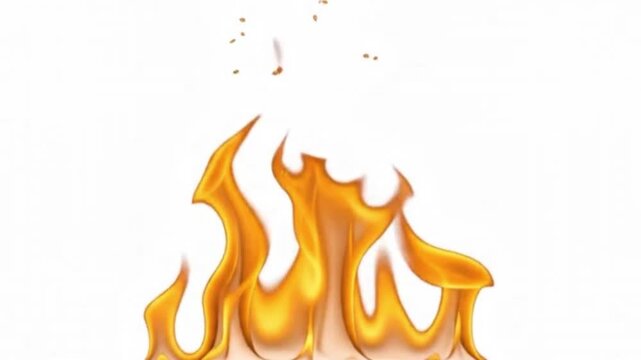 fire on a white background
