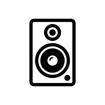 Vector illustration of black and white icon of a twoway audio speaker system