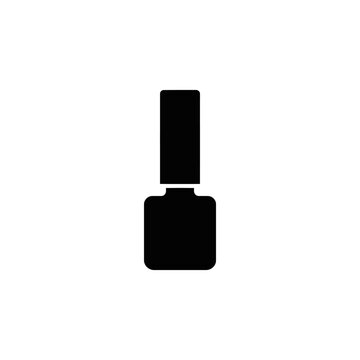 Vector illustration of black silhouette icon of a nail polish bottle