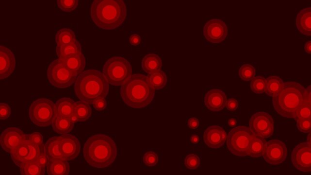 Motion background of glowing red circles