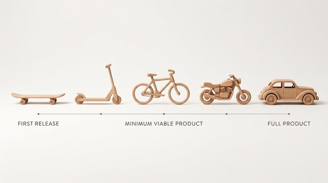 Product evolution journey from prototype to minimum viable product.