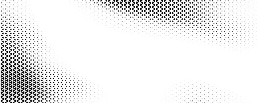 Abstract geometric black and white deco art halftone hexagone and triangle print pattern. Vector eps 10