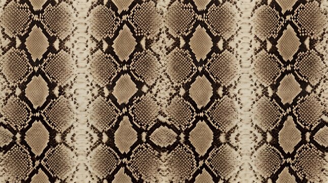 seamless python snake skin texture pattern in natural brown and beige colors with reptile scales for animal print fabric and fashion background