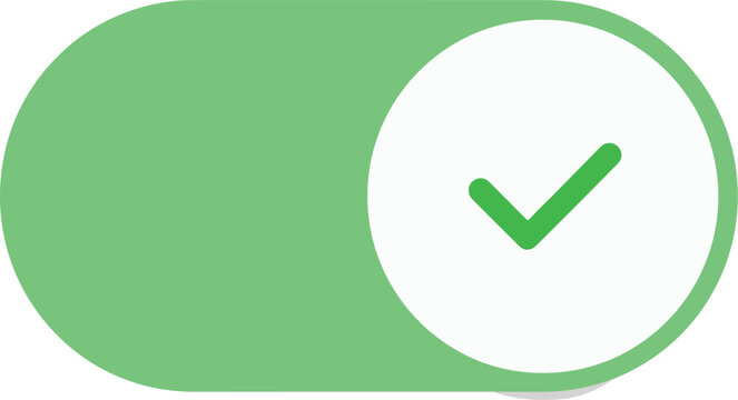 Green Toggle Switch with Checkmark Enabled Status Icon