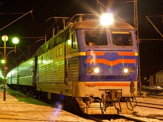Passenger electric train at Kovel station, Volyn Oblast of Ukraine © Leonid Andronov