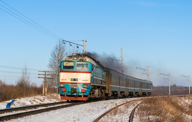 Diesel local train in Kovel, Volyn Oblast of Ukraine. © Leonid Andronov