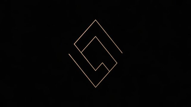 Minimalist geometric diamond shape design with intersecting lines