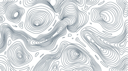 Abstract topographic map background with contour lines representing elevation changes and geographic terrain patterns © Crushin