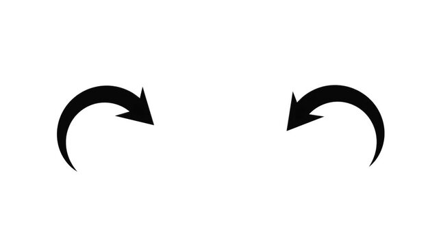 Minimalist black curved arrows set pointing left and right