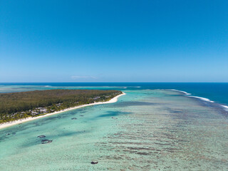 Turquoise lagoon and barrier reef at Le Morne, Mauritius © Philippe