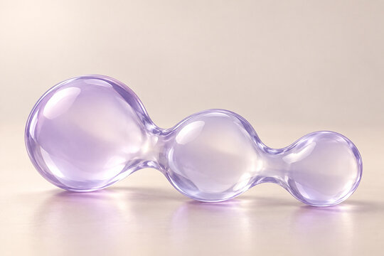 Connected lavender hydrogel lobes in an elastic material concept