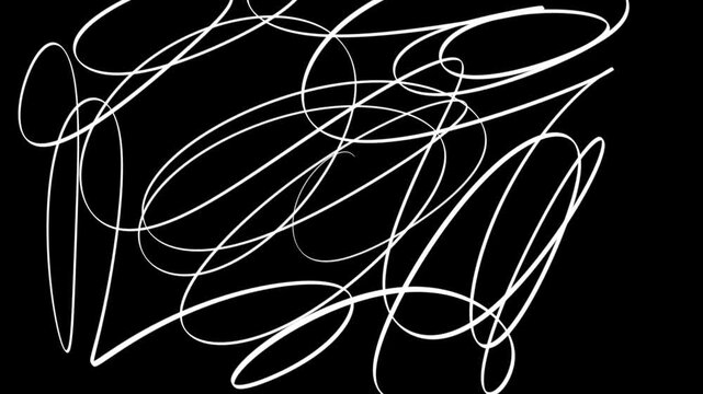 Hand-drawn looping abstract scribble lines loop background animation for modern visual effects.