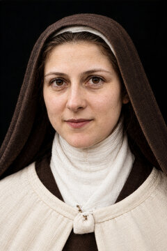 Portrait of Saint Therese of Lisieux. Carmelite nun and Saint of the Catholic Church. AI modified