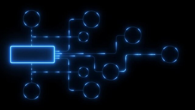 Ai tools or neon box. Multi function for Agentic AI technology motion background. Multi agent AI systems, Automate daily Tasks Smart AI solutions improve efficiency on ai concept video.