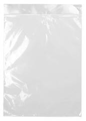 Obraz na płótnie Canvas Wrinkled Black Opaque Plastic Shipping Bag with White Seal Strip