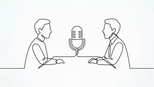 Two People Discussing Interview Setup in Minimal Studio