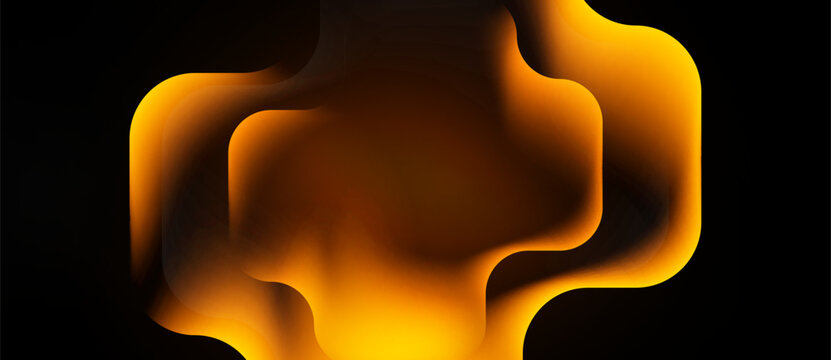 Abstract orange shape resembling python logo. Smooth gradients, dark background creates striking visual impact. Minimalist design.